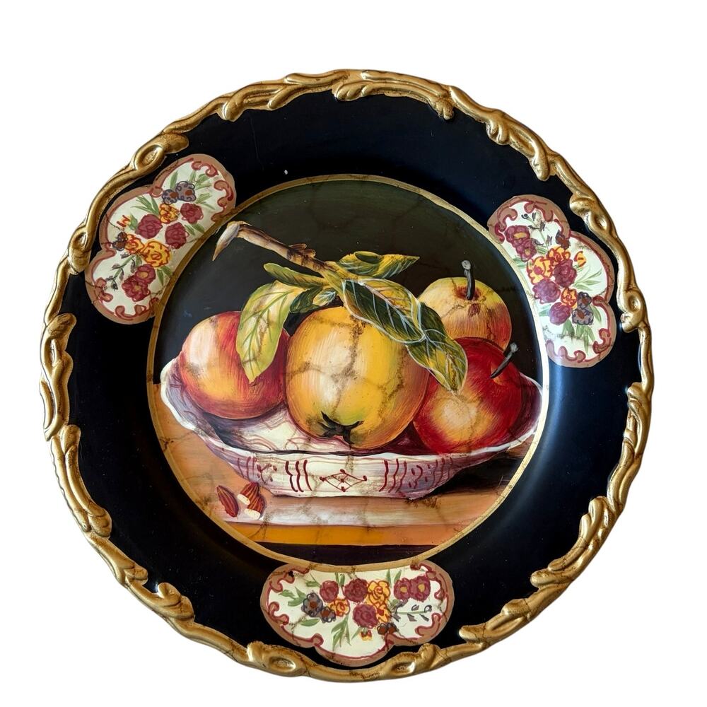 VINTAGE Raymond Waites Collectors Plate Hand Painted Fruit Bowl 10in Ceramic